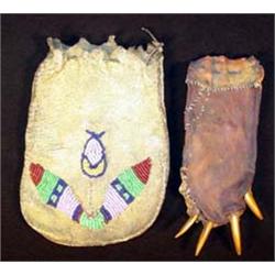 Pair of Blackfeet Indian Miniature Bags. 5.5" x 4" & 5.5" x 2". Estimate $300-$400.…