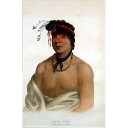 McKinney & Hall Hand Tinted Print  Wesh Cubb. A Chippeway Chief  circa 1838. 14.25  x 9.5 . Estim…