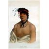 Image 1 : McKinney & Hall Hand Tinted Print "Wesh Cubb. A Chippeway Chief" circa 1838. 14.25" x 9.5". Estim…