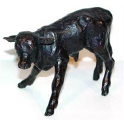 Cynthia Rigden (b.1943). Bronze sculpture. "Calf" #3/5. 3.5" tall. Estimate $300-$400.…