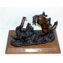 Daro Flood (b.1954). Bronze sculpture.  Un Caballo Malo.  #4/30. 6  x 8 . Estimate $300-$400.…