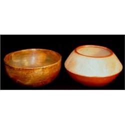 San Juan & Navajo Indian Pot & Bowl. 5" x 4.75" & 4" x 8.5". Estimate $200-$300.…