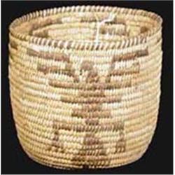 Pima Indian Basket with pictorial design. 6.5  tall. Estimate $200-$300.…