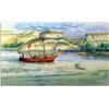 Image 1 : Dave Powell (b.1954). Watercolor. "Lewis & Clark - Red Pirogue." 5.75" x 9.5". Estimate $900-$1,0…