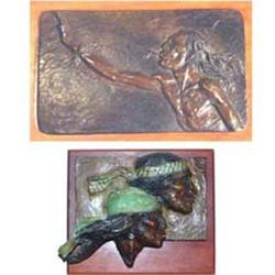 Ernest Berke (b.1921). Bronze Plaque, circa 1975, 5  x 8  and Bronze Plaque, circa 1985, #32/50, …