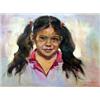 Image 1 : Guadalupe Apodaca (1941). Oil on canvas. "Pony Tails". 12" x 16". Estimate $400-$500.…