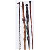 Image 1 : 4 Antique Northern Plains  Indian Canes. Fine condition. 36" long. Estimate $400-$500.…