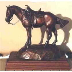 Ace Powell (1912-1978). Bronze sculpture.  Saddle Horse.  #28/50. 6  x 7 . Estimate $500-$750. …