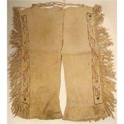 Iroquois Indian Boys Leggings with painted design. Early 20th century. Estimate $300-$400.…