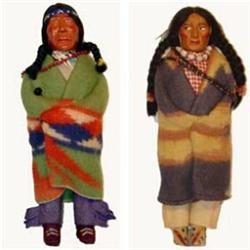 Pair Of Skookum Dolls. Fine condition. 12" tall. Estimate $400-$500.…