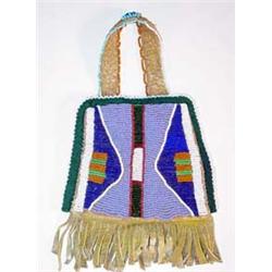 Crow Beaded Bag, circa 1900's. 5  x 4 . Estimate $300-$400…