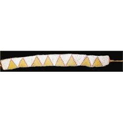 Beaded Blackfoot Indian Leather Belt Made from legging strap. 28  long. Estimate $300-$400.…