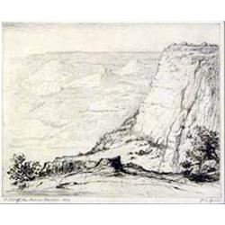 Albert Lorey Groll (1866-1952). Etching. "A Bit Of The Grand Canyon, Ariz." 8.5" x 10.25". Estima…