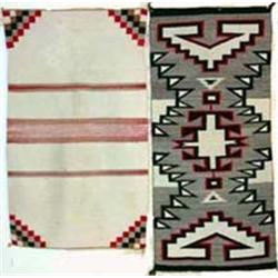 2 Navajo Indian Rugs. 54  x 24.5  & 49  x 29.5 . Estimate $400-$500.…