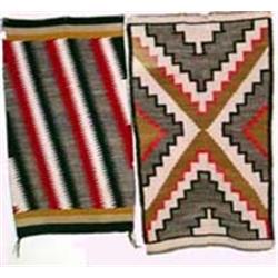 2 Navajo Indian Rugs. 47.5" x 26.5" & 51" x 31". Estimate $400-$500.…