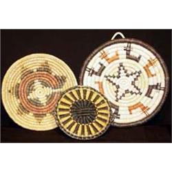 2 Hopi Pueblo Indian Baskets & 1 Navajo Indian Basket. All in excellent condition. Estimate $400-…