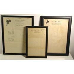 3pc Edward Bohlin Memorabilia. Consisting of blank letterhead from Bohlin's Saddlery, receipt fro…