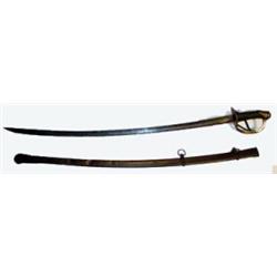 1840 Civil War Sword & Scabbard with cavalry markings. 44". Estimate $450-$600.…