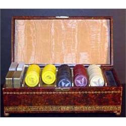 Poker Chip Set In Music Box. Estimate $300-$400.…