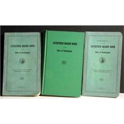 3 Livestock Brand Books. State of Washington, 1941, 1943 (Supplement) & 1952. Estimate $150-$200.…