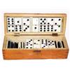 Image 1 : Early Set Of Bone & Ebony Dominoes in wooden case. Estimate $100-$150.…