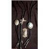 Image 1 : Navajo Jewelry Lot Consisting Of 3 Silver bolo ties (One With Turquoise) & 1940's Silver Concho P…