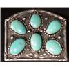 Image 1 : Old Pawn Belt Buckle With 6 Turquoise Cabochons. Estimate $200-$300.…