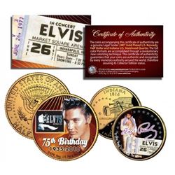 Elvis Presley Set of (2) 24K Gold Plated & Colorized Coins with JFK ...