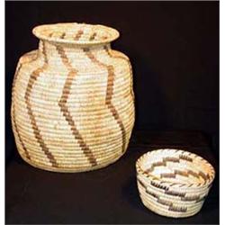 2 Papago Indian Woven Baskets. 10  tall & 3  tall. Estimate $750-$1,000.…