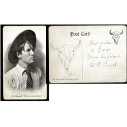 C.M. Russell (1864-1926). Original drawing on postcard, circa 1910. For those who can't spend $50…