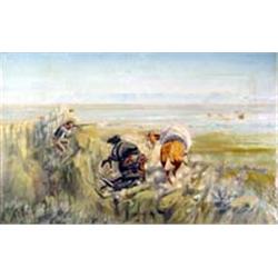 J.K. Ralston (1896-1987). Oil on canvas.  Delayed.  Important early work by a Montana artist who …