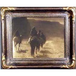 Edward Sheriff Curtis (1868-1962). Goldtone. "The Vanishing Race." 11" x 14". Estimate $9,000-$12…