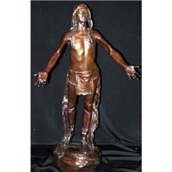 Charles H. Humphriss (1867-1934). Bronze sculpture.  Appeal To The Great Spirit.  29  tall. Estim…