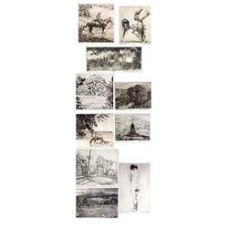 Branson Stevenson (1901-1989) Collection of 1 original sketch & 9 etchings. "Primitive Area - Nor…