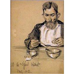 Maynard Dixon (1875-1946). Pencil sketch. "At The Glad Hand." Ex John Hampton collection. Framed …