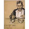 Image 1 : Maynard Dixon (1875-1946). Pencil sketch. "At The Glad Hand." Ex John Hampton collection. Framed …