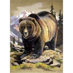 Elmer Sprunger (b.1919). Oil on canvas. "Grizzly." 9.5" x 7.5". Estimate $750-$1,000.…