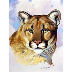 Elmer Sprunger (b.1919). Oil on canvas.  Cougar.  10  x 8 . Estimate $500-$750.…