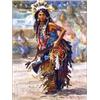 Image 1 : Joseph Bohler (b.1938). Watercolor. "Indian Dancer". Framed & matted under glass, sight size 14.5…