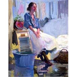 Donald  Putt  Putman (b.1929). Oil on board.  Washer Woman.  22  x 18 . Estimate $1,500-$2,000.…