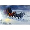 Image 1 : John Jones. Oil on canvas. Stagecoach. 24" x 36". Estimate $2,000-$3,000.…