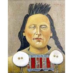 C.J. Wells (b.1952) Oil on canvas. Indian. 12  x 10 . Estimate $1,500-$2,000.…