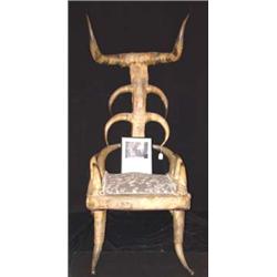Early Longhorn Chair. Photo Of Owner Included. Highly unusual. Estimate $3,000-$4,000.…
