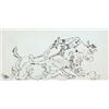 Image 1 : William Standing (1904-1951). Pen & ink. Cowboy falling from horse. 3" x 6". Estimate $750-$1,000…