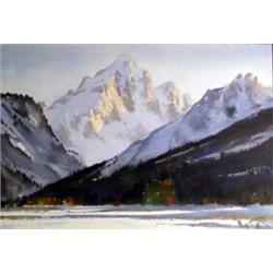 Roy Kerswill (1925-2002). Gouache. "Tetons "14" x 22". Estimate $1,000-$1,500.…