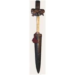 North West Coast Indian Dance Knife. Constructed from copper & ivory, circa 1920's. Ex Dr. Ellis …