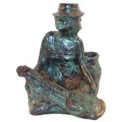 Elsie Palmer Payne (1884-1971). Bronze sculpture. Woman with guitar & pot. #29/50. Elsie was marr…