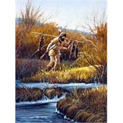 Gerry M. Metz (b.1943). Oil on board. Mountain man. 19.5" x 15.5". Estimate $1200-$1,500…