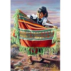 Tom Phillips. Oil on Board.  Girl with Serape.  Scarce Artist. 10  x 8 . Estimate $1,500-$2,000.…