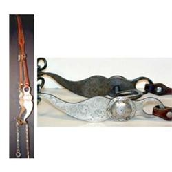 Silver Overlaid & Engraved Bit & Headstall By S. Ruano (Listed bit maker in the "Vaquero Traditio…